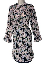 J.Crew Mercantile Drapey Tie Front Floral Dress Elastic Waist Size Small