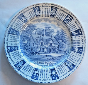 Alfred Meakin Staffordshire England Red "God Bless Our House" Zodiac Signs 1982