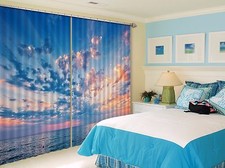 3D Sea Sky 552 Blockout Photo Curtain Printing Curtains Drapes Fabric Window AU