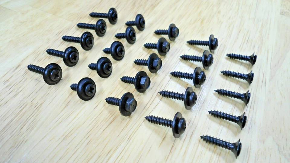 (¡65 piezas!) ¡TORNILLOS INT/EXT NEGROS! SE ADAPTA A CAMIONETA CHEVROLET NOMAD SUBURBAN GMC ETC Foto 4 de 4