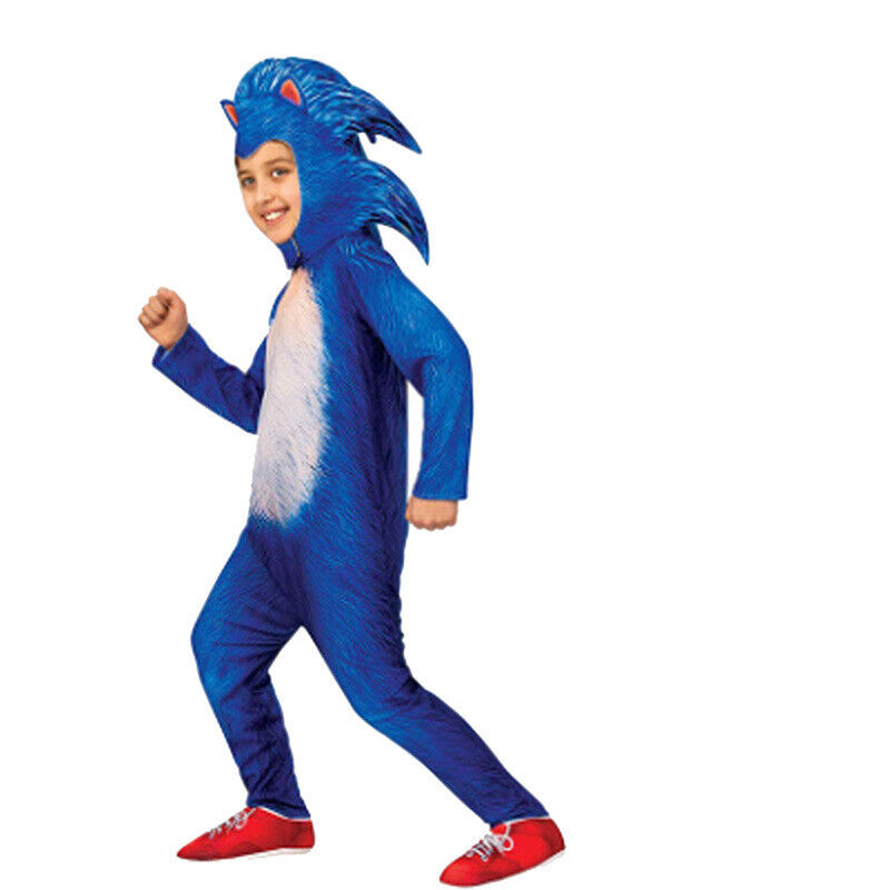 Boys Girls Sonic The Hedgehog Jumpsuit Cosplay Costume Fancy Dress