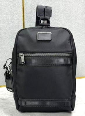 TUMI Alpha Body Bag Backpack 2 Way Black Nylon Leather TUMI Alpha Body Bag Backpack 2 Way Black Nylon Leather