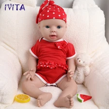 IVITA 20inch Silicone Reborn Baby Girl Newborn Full Silicone Doll Xmas