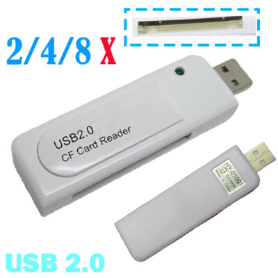 2/4/8pcs New USB 2.0 Compact Flash CF Speed Memory Card Fast Reader White US