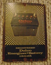 Vintage 1960s-1970s GM Delco Energizer Battery Automotive Dealer Advertisement
