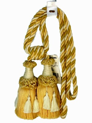 Conso Empress 21962 W94 YELLOW PEACH CHAMPAGNE 6'' Curtain Drapery Tassel Tieback