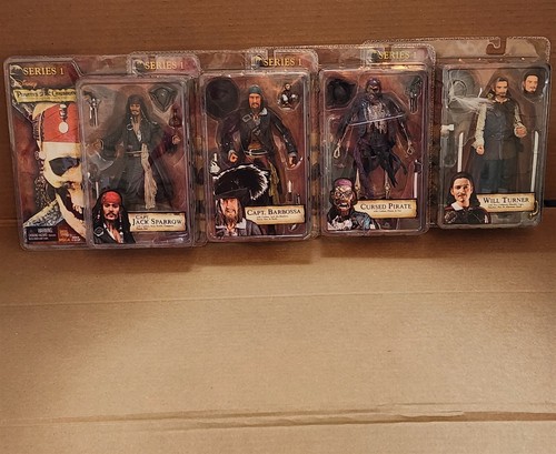 1994 PIRATES OF THE CARRIBEAN BLACK PEARL SERIES 1 SET OF (4) ACTION FIGURES NIP