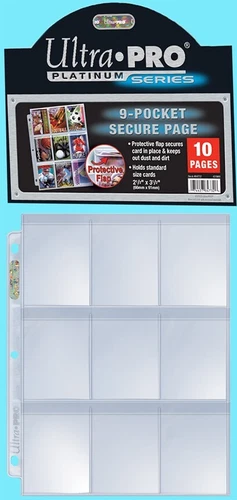 10 Ultra PRO Platinum 9-Pocket Secure Card Sheets Pages Binder Sports Trading