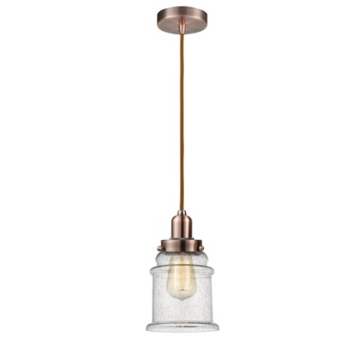Innovations W Canton Mini Pendant, AC Seedy/Bell/Copper - 100AC-10CR-0H-AC-G184