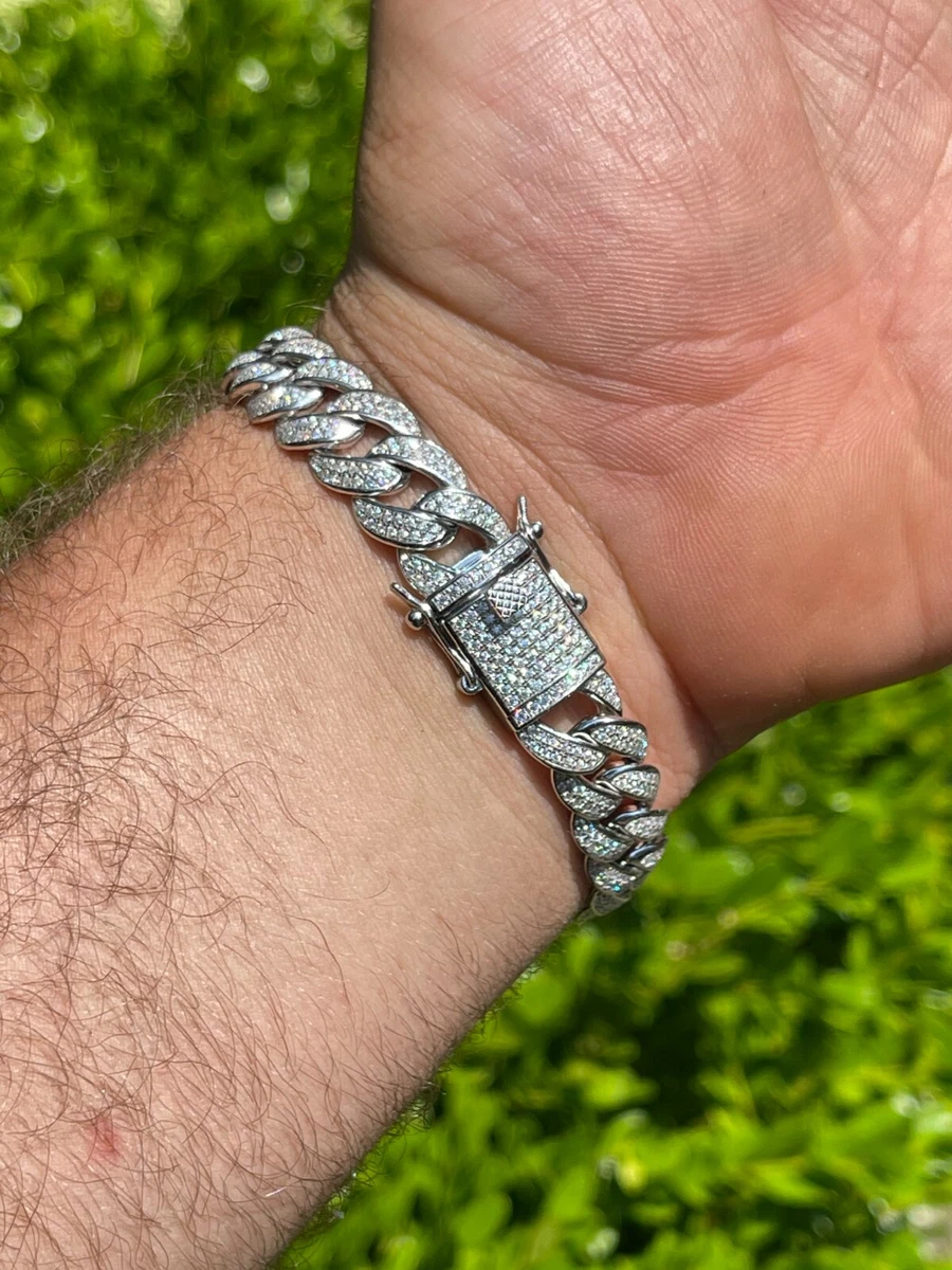 Mens platinum clearance cuban link bracelet