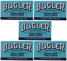 5 Pack Bugler Single Wide 70 mm Cigarette Rolling Papers 575 Leaves - 5023-5