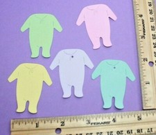   10 BABY PAJAMA set paper die cut embellishment scrapbook card making