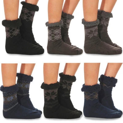 MARKENLOS Hüttensocken Hausschuhe Kuschelsocken Damen Socken Strümpfe Warm Herren