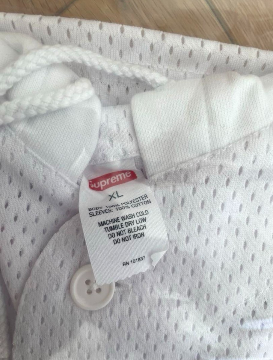 20SS Supreme Mesh Hooded L/S Baseball Jersey White XL | eBay