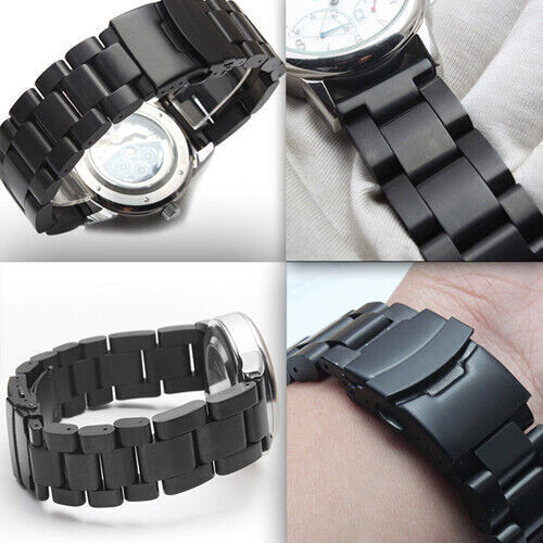 Heavy Bracelet Duty Solid Stainless Steel Watch Band Thick 5.5mm 22 24 26 Strap - Picture 6 of 14