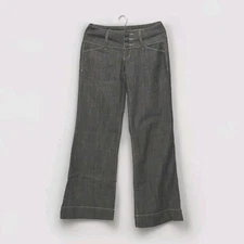 Rampage Wide Leg Low Waist Trouser Flared Denim Pants Junior Size 3,  Waist 27 