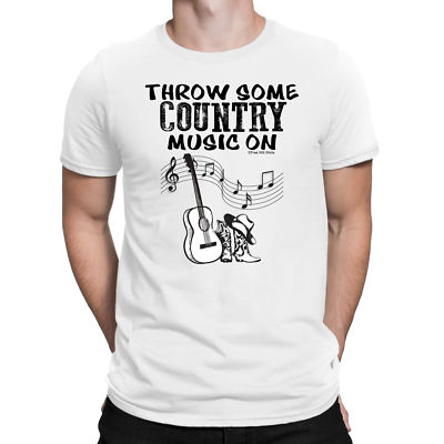  Herren BIO T-Shirt THROW SOME COUNTRY MUSIC ON Cowboy Westerngitarre Folk West