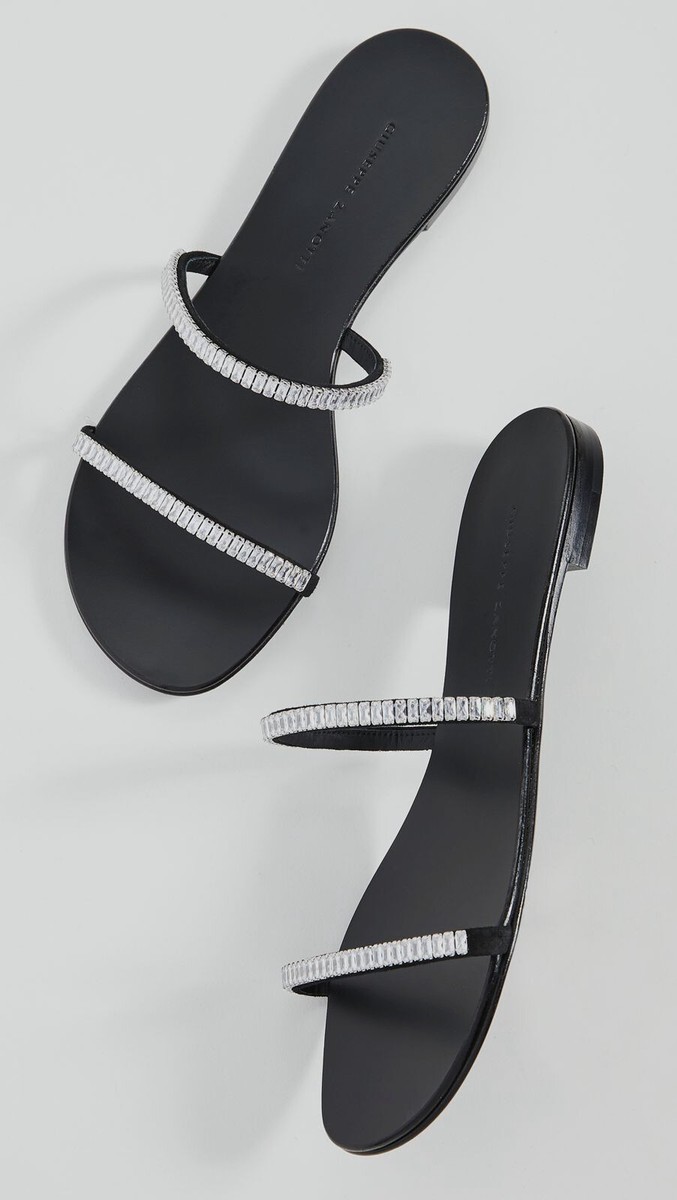 GIUSEPPE ZANOTTI トングサンダル クリスタル ビジュー 黒 38 GIUSEPPE ZANOTTI トングサンダル クリスタル ビジュー 黒 38