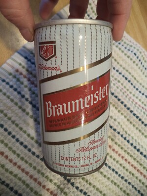 BRAUMEISTER 12 OZ ROUND EDGE STEEL BEER CAN G. HEILEMAN CO. LACROSSE NEWPORT