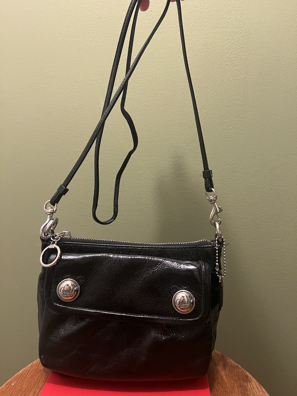 Coach Poppy Patent Leather crossbody bag Gem
