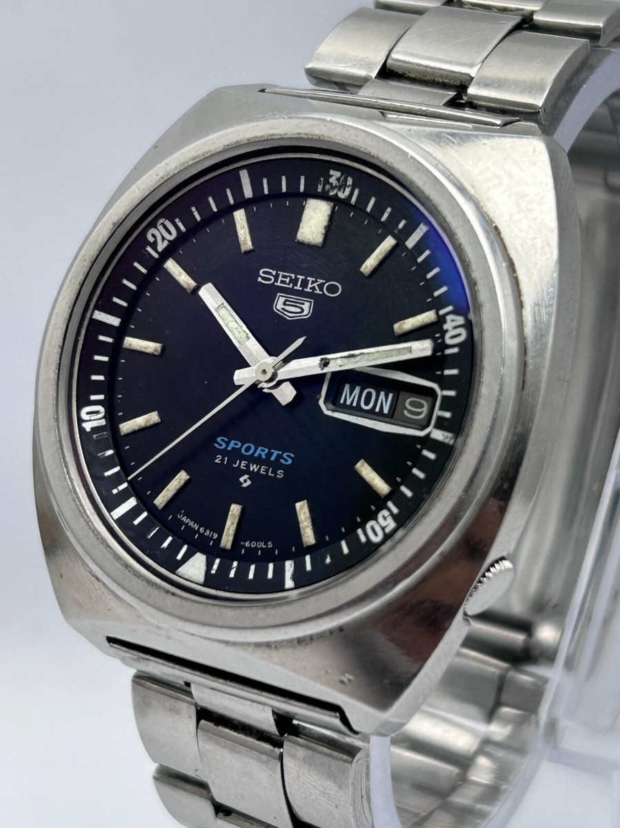 Seiko 5 Sports 6319-6000 Day/Date Vintage Men's Watch | eBay