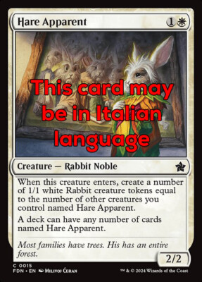MTG HARE APPARENT FOIL EXC - ERBHASE 15 - FDN - MAGIC