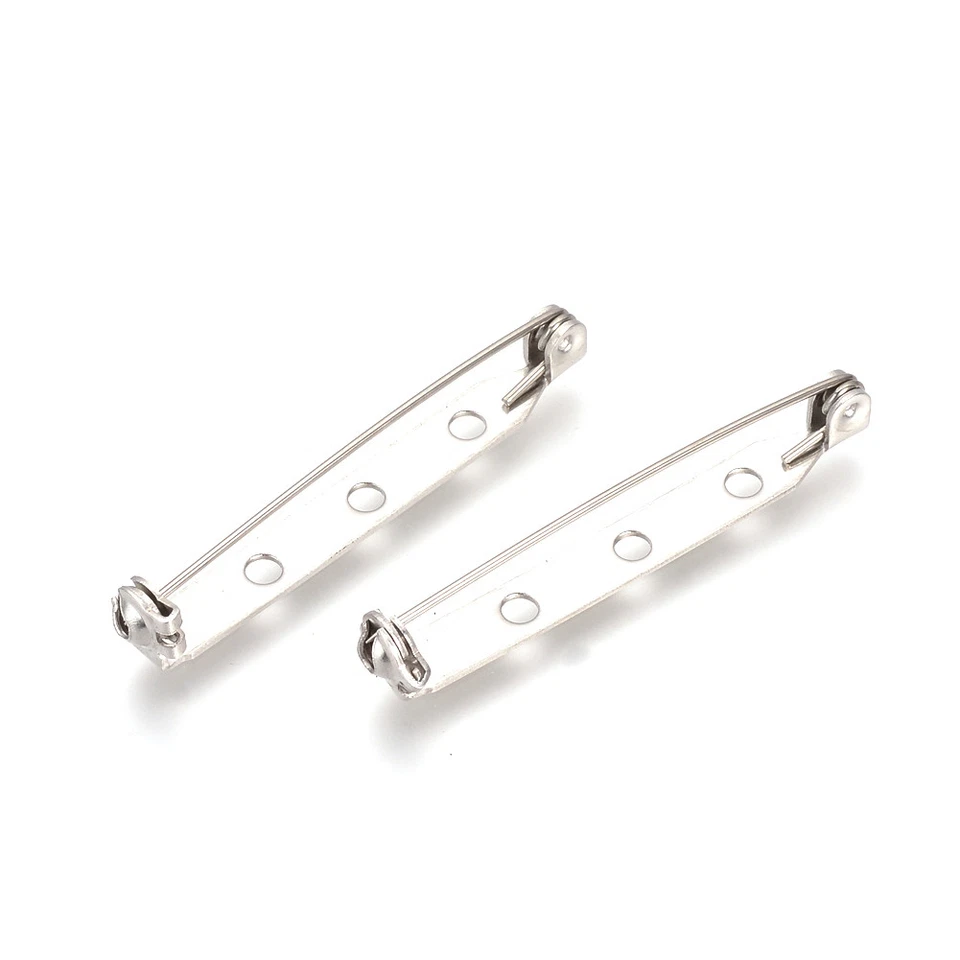 Broche de acero inoxidable 304 20 piezas con respaldo de 3 agujeros fornituras barra adhesiva 38 ~ 40 mm Foto 2 de 3