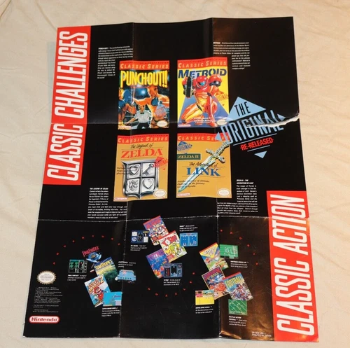 Vintage Nintendo NES Game Boy Classic Challenges Poster GP-NES-USA-1