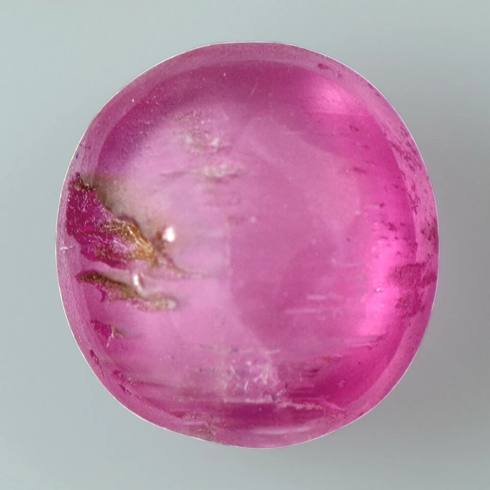 Natural Top Pink Tourmaline Cats Eye Fancy Round Cab 4.32 Cts Brazil Gemstone - Image 3 of 3