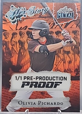 Olivia Pichardo 1/1 2024 Leaf Metal Women of Sports Orange Her Story Proof