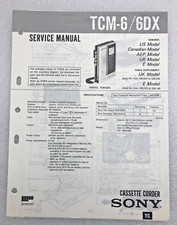 Original OEM Sony TCM-6/6DX Service Manual Repair Cassette Corder Walkman 1985