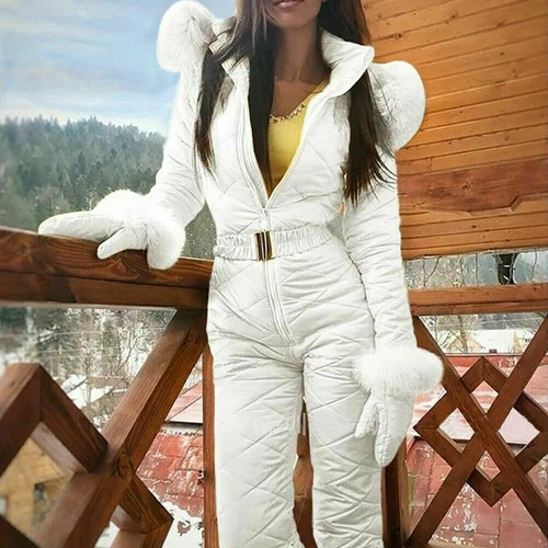 Damen Einteiler Skianzug Wasserdichter isolierter Schneeanzug Overall Warm Gifts - Bild 8 von 17