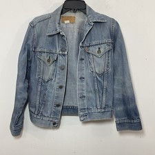 Vintage Levis Jacket Youth 16 Blue Denim Snap Orange Tab Made In USA 70704 0914