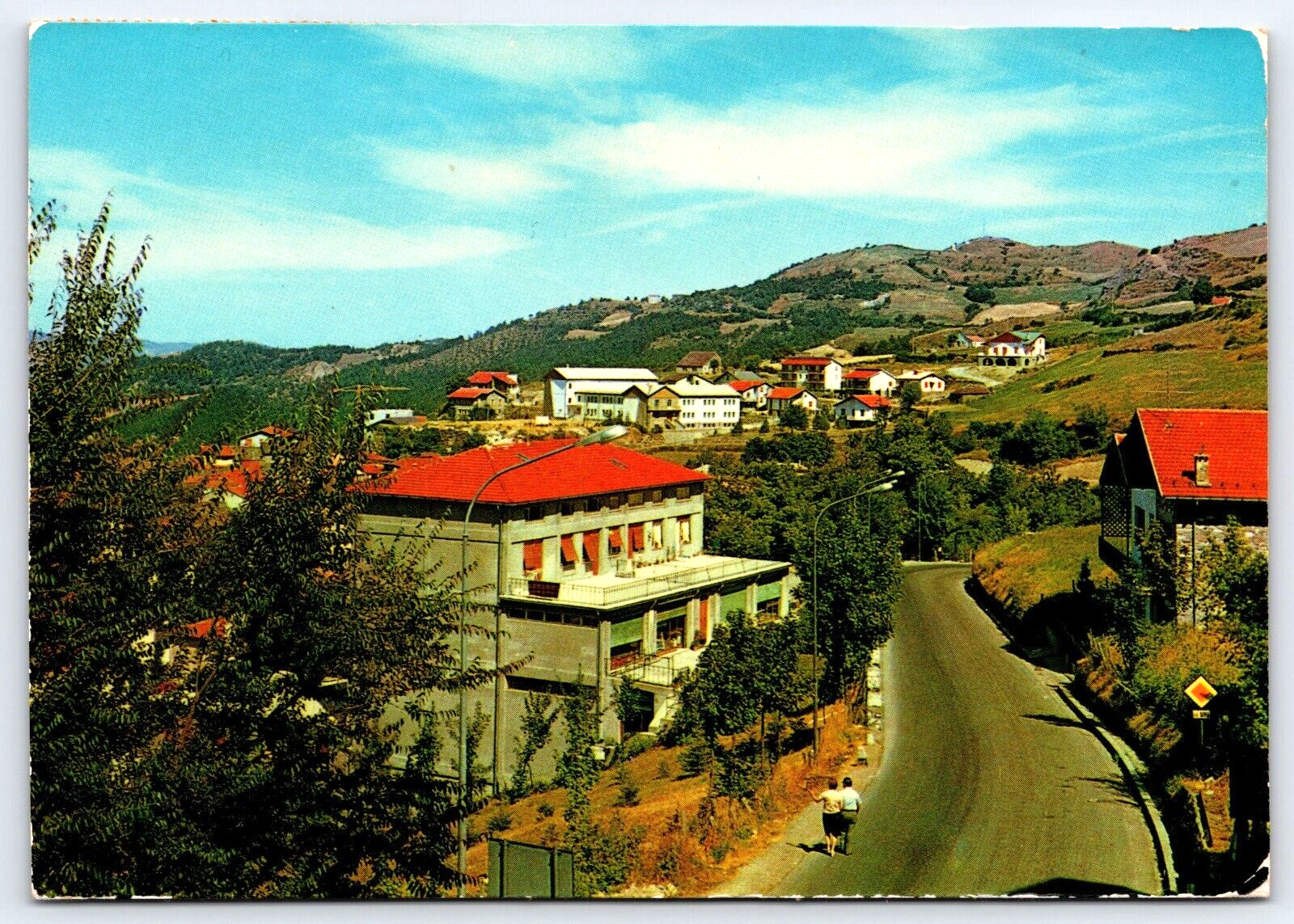 VINTAGE OLD ANTIQUE POSTCARD PHOTO PICTURE CITY MOUNTAINS BERCETO, ITALY