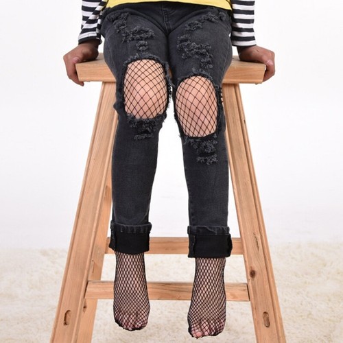 Girls Fashion Mesh Stockings Kids Baby Fishnet Stockings Black Pantyhose Tights - Picture 3 of 11