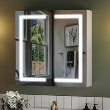 joolihome living LED Bathroom Mirror CabinetWall Mounted Bathroom Mirror Cabinet