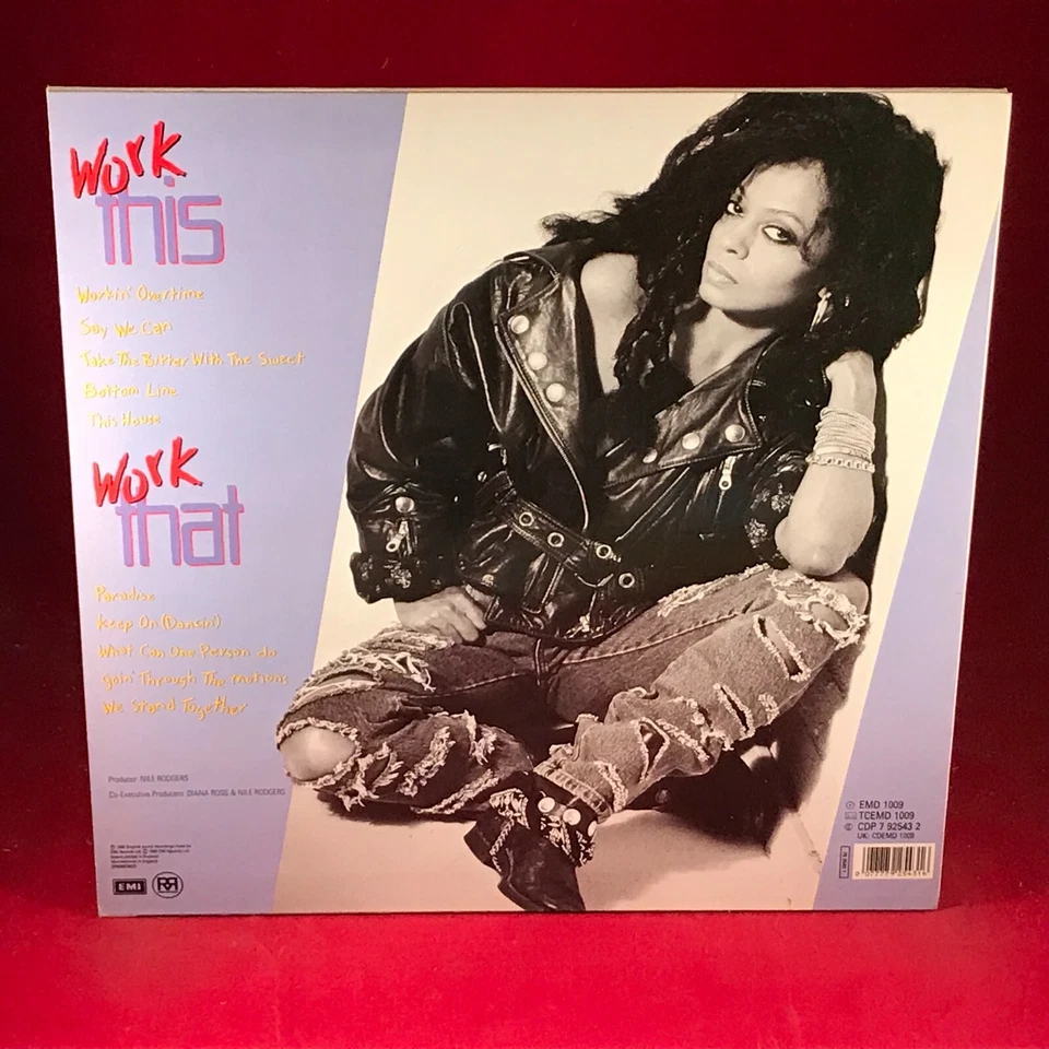 DIANA ROSS Workin' Overtime 1989 UK Vinyl LP + INNER EMI record Nile Rodgers - Image 2 of 4