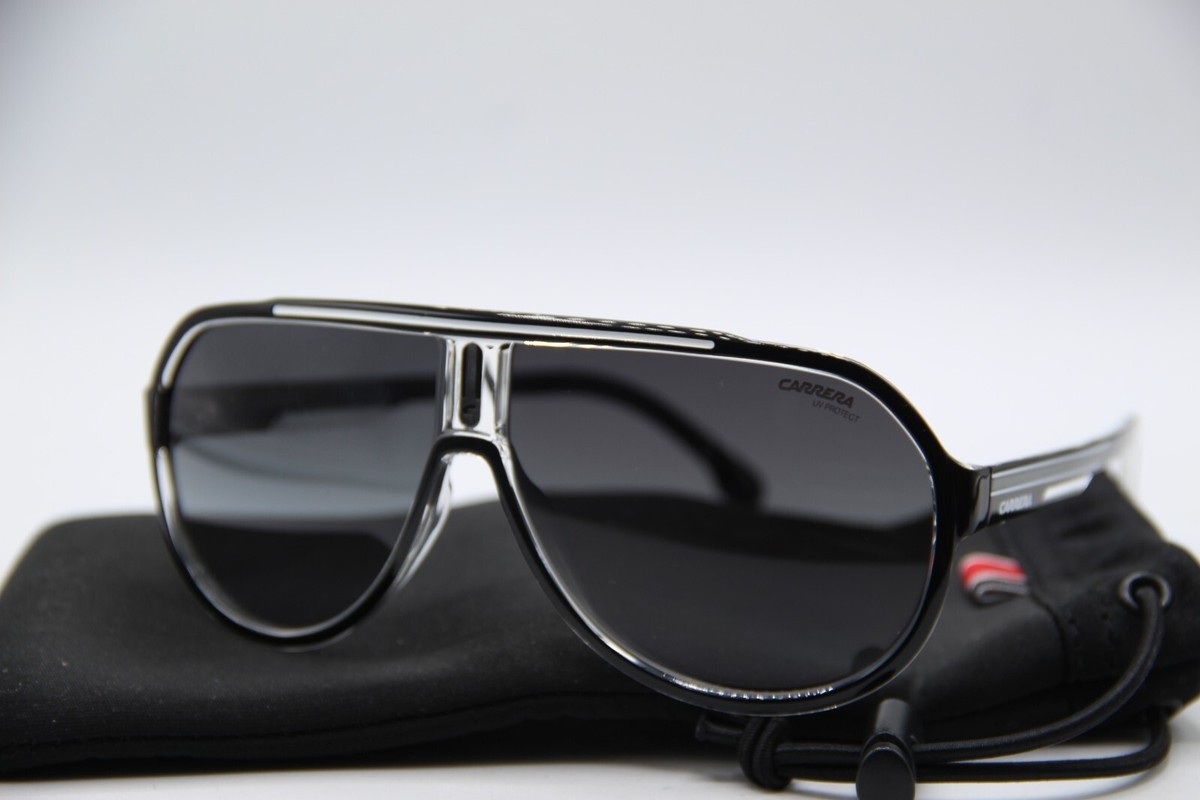 NEW CARRERA 1057/S 80S9O BLACK CLEAR AUTHENTIC SUNGLASSES W/CASE