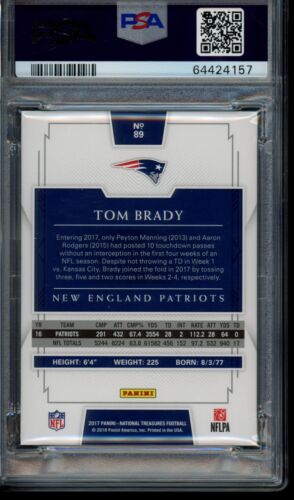 2017 National Treasures #89 TOM BRADY /99 PSA 9 Mint Patriots Buccaneers POP 3 - Picture 2 of 2