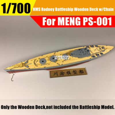 1/700 HMS Rodney Battleship Wooden Deck w/Metal Chain Detail-up for MENG PS-001