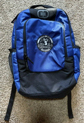 OGIO Logan Backpack (411092) Padded Laptop Bag - Blue w/ Embroidered Golf Logo 
