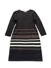 Studio One New York Gray And White Striped Sweater Dress Size S 