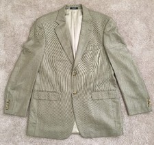 STAFFORD BEIGE MEN'S 2 BUTTON SILK WOOL SPORT COAT BLAZER JACKET 42L
