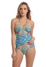 NWT 172 Trina Turk Corsica Sz 6 Tankini Top Sz 8 Shirred Hipster Bottom