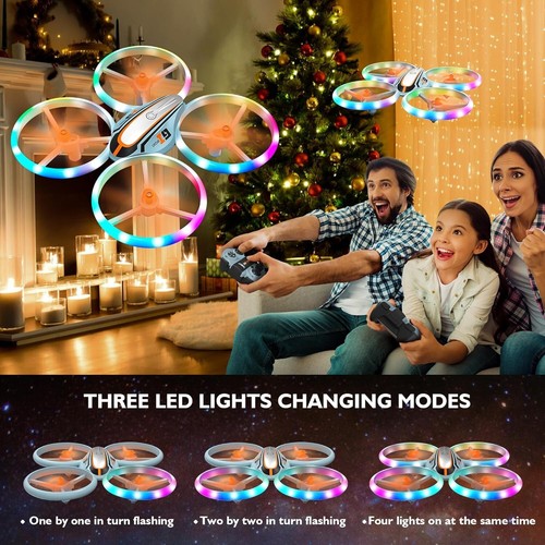 i9 Drohne für Kinder, coole Spielzeug Geschenke für Jungen Mädchen mit bunten Lichtern, RC Quarc - Bild 6 von 17