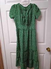 Green Maxi Shein Dress Sz Extra Large Floral Runs Like Medium 
