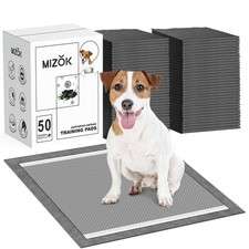 MIZOK Puppy Pads 23x24in Charcoal Dog Pads Super Absorbent Odor Eliminating L...