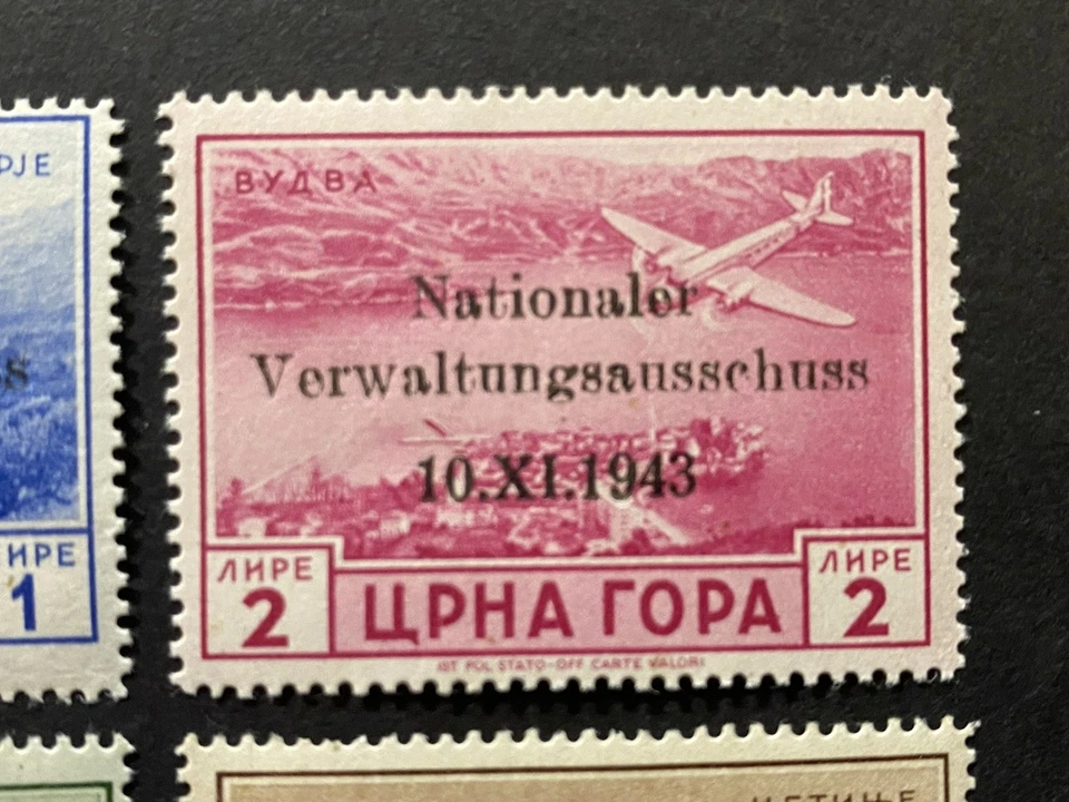 Ocupación alemana Montenegro Nationaler Administrationansgottee, como nuevo nunca montado Foto 3 de 4