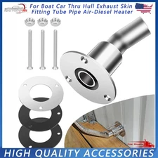 Thru Hull Exhaust Fitting, 24mm 316 Stainless Steel, For Diesel Parking Heaters