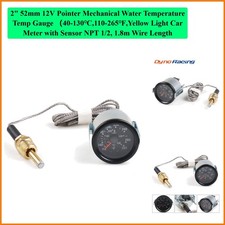 2" 52mm 12V Pointer Mechanical Water Temperature Temp Gauge  40-130  ,110-265  ...